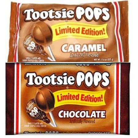 Caramel and Chocolate Tootsie Pops Limited Edition 2-pack Flavor Bundle