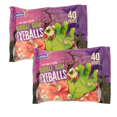 Columbina Scary Eyeballs Bubble Gum  Decorative Candy for Kids & Adults Great for Halloween Trick or Treats Goody Bag Filler and Spooky Party Favor 40