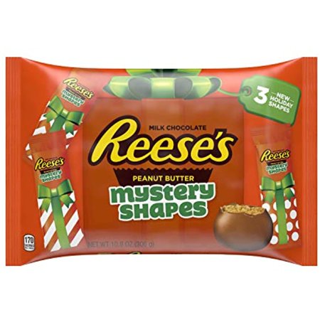 Reeses (1) Bag Peanut Butter Milk Chocolate Holiday Mystery Shapes Individually Wrapped Candy Pieces - Net Wt. 10.8 Oz