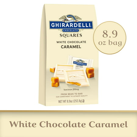 GHIRARDELLI White Chocolate Squares with Caramel Filling  8.9 Oz Bag