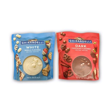 Ghirardelli Melting Wafers Variety Pack with Ghirardelli White Chocolate Melting Wafers and Ghirardelli Dark Chocolate Melting Wafers. One Stop..  by 