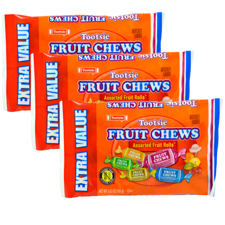 Tootsie Fruit Chew Assorted Fruit Roll Candy Soft Chewy Delicious Candies Gluten Free and Peanut Free Great for Snacking Movie Night Halloween Trick o