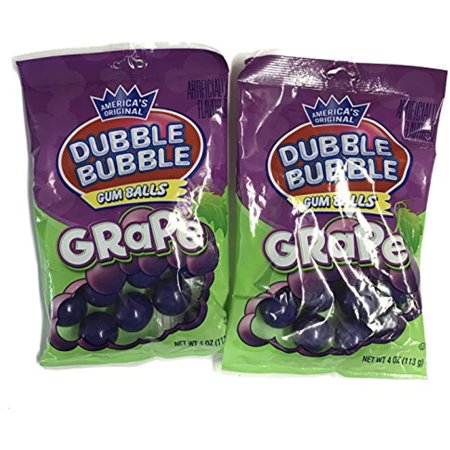 Dubble Bubble Gum Balls Grape Flavor - 2 Packs of 4 Oz. Each