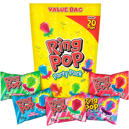 Ring Pop Individually Wrapped Bulk Variety Party Lollipop Suckers with Assorted Flavors Fun Candy for Birthdays & Celebrations  Original  Mixed Fruit 