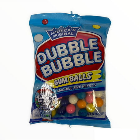 America S Original Dubble Bubble Gum Balls Machine Size Refills; 1 Pack of 5 Oz