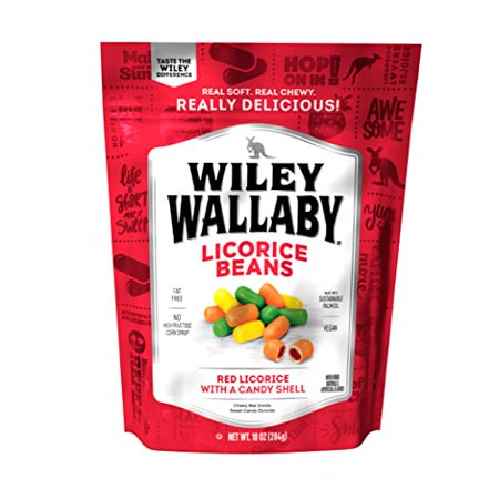 Wiley Wallaby 10 Ounce Classic Red Gourmet Australian Style Soft & Chewy Licorice Candy Beans (1 Pack)