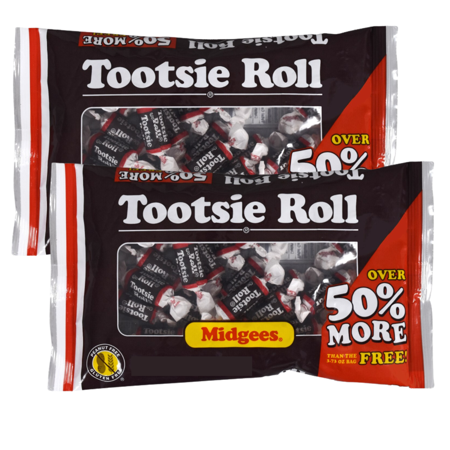 Tootsie Roll Chocolate Midgees Candy  Soft Chewy Delicious Candies- Gluten Free and Peanut Free  Great for Snacking Movie Night Halloween Trick or Tre