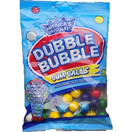 Dubble Bubble Fruit Flavored Gum Balls (4 Pack of 5 Ounce Bags)