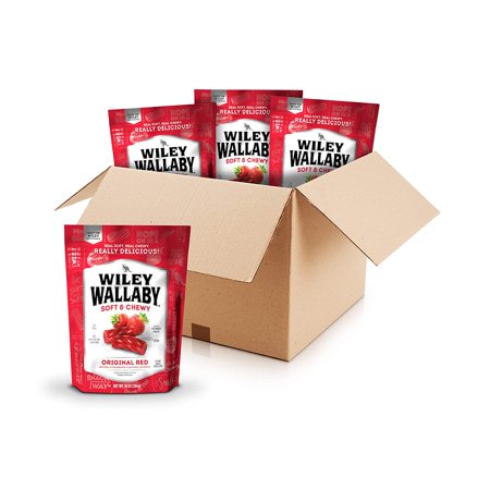 Wiley Wallaby Original Red Licorice Candy  10 Oz. Bags (Pack of 4)