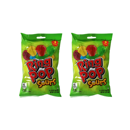 Ring Pop Sours Lollipop Candy  Individually Wrapped Treats  Set of 2