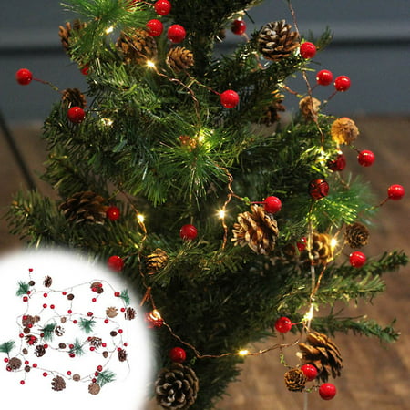 2022 Newest Christmas Lamp String Needle Lamp String LED Copper Wire Lamp Lantern String Red Fruit String Lamp LJ-C#9303 Christmas
