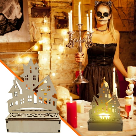 DDgui New Upgraded Halloween Wooden Gifts Glowing Ornaments Halloween Diy Decorations DDgui LEE220922-7751