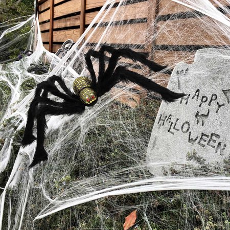 DDgui New Upgraded Halloween Simulation Skull Big Spider 75cm Plush Spider Ornament DDgui LFF220922-5954
