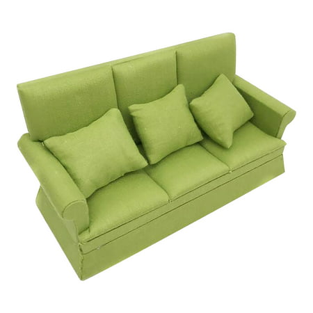 1:12 Mini Doll House Living Room Kitchen Decoration Sofa with Three Pillows - 2022 New Toys 1:12 Mini Doll a-a#4962