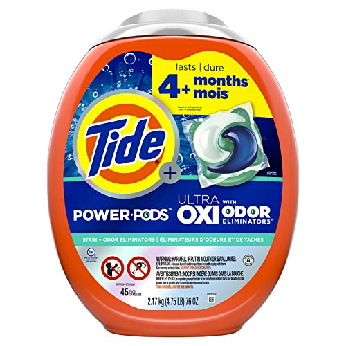 Tide Power PODS Laundry Detergent Soap Pacs with Odor Defense + Oxi  Original Scent  45 Count