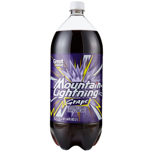 Great Value Mountain Lightning Grape Soda, 2 L Image