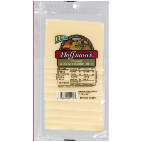 Hoffman's Natural Vermont Cheddar Cheese Slices, 10 Count