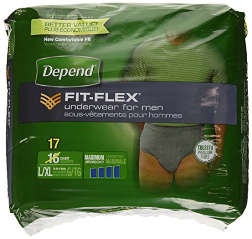 Depend Fit Flex for Men Underwear Gray -Large/X-Large (Pack of 17) thumbnail