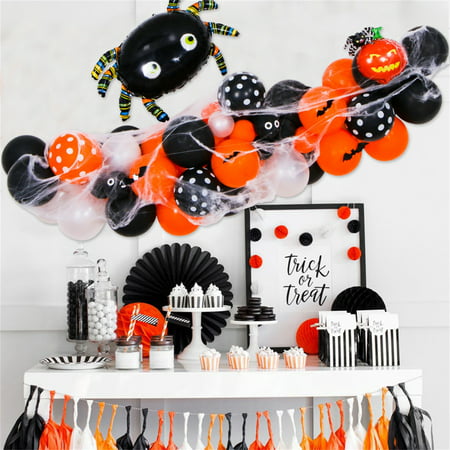 DIY Halloween Balloons Set 75 Piece Balloons Toy Set Bat Pumpkin Spider Ghost Tree Party Decor Supplies 912-lj#5499 Girl Toys Age 4-5 DIY Halloween Ba