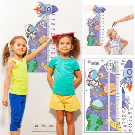 Cartoon Cosmic Star Astronaut Spaceship Rocket Height Ruler Children S Room Home Decoration Wall Stickers Ljddg#2518 Halloween Decor Cartoon Cosmic St