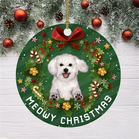 Christmas Funny Decoration Christmas Dog Pattern Pendant Christmas Tree Ornaments Ljddg#7668 Halloween Christmas Funny Decoration