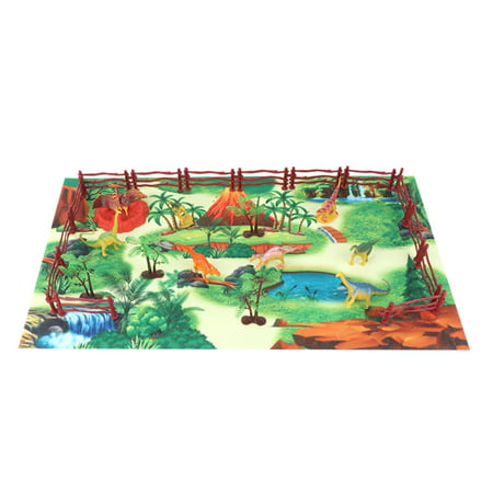 Zpj5#6331 28Pc Christmas Dinausors Toys for Boys with Plastic Dinosaur Figures & Dinosaur Rug Baby Play Mat & Tree Cake Decor