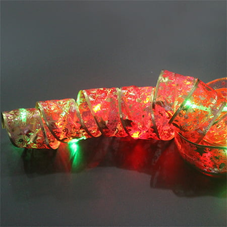Christmas Decoration LED Ribbon Lights Christmas Tree Ornaments DIY Lace Bow String Lights Decoration Ljddg#47483 Home Decoration Christmas Decoration