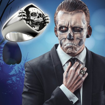 Usupdd Halloween Alloy Fashion Black Vintage Punk Skull Ring Usupdd 220815-6990