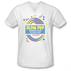 Tootsie Roll Chocolate Candy Blow Pop Label Vintage Style Adult V-Neck T-Shirt