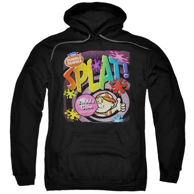 Trevco Dubble Bubble-Splat Gum - Adult Pull-Over Hoodie - Black  Large