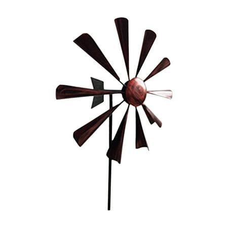 TZNBGO Wind Spinners with Stake Windmill Metal Garden Spinners Wind Mill for Outdoor Yard Lawns Garden Decorations Simple Pure Handmade Wrought Iron W