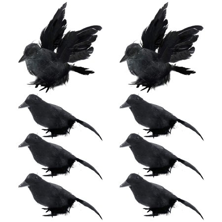 MIANHT Halloween Black Crow Halloween Garden  Courtyard Decoration Crow Eight Pack - 2022 Halloween Black Crow S-#6755