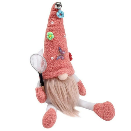 Christmas Gnome Doll Holiday Faceless Dwarf Doll Plush Old Man Doll Butterfly Flower Doll Pendants Christmas Garden Series Rudolph Doll Handmade Gnome