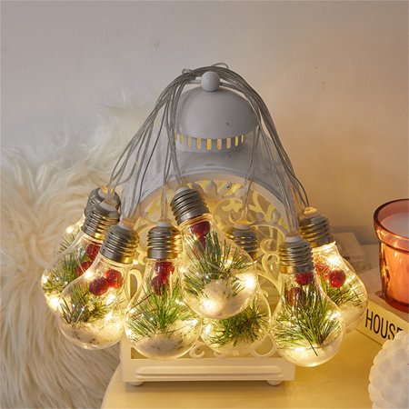 Usupdd Christmas LED Transparent Christmas Ball Christmas Light String 4 Meters 10 Balls 50 Lights WAA220811-5674