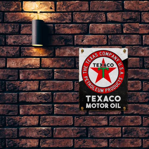 Desperate Enterprises Texaco Motor Oil Tin Sign - Nostalgic Vintage Metal Wall Decor - Made in USA thumbnail