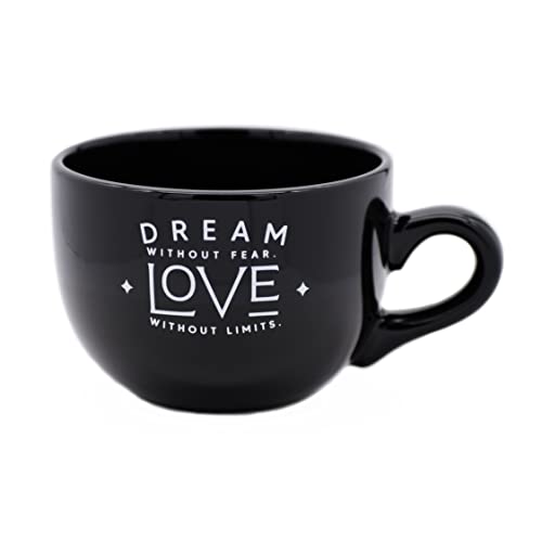 Ceramic Designer Coffee Mug Jumbo | Dream Without Fear. Love Without Limits. | Holds 20 Ounces | Dishwasher and Microwave Safe | Great for Coffee, Tea