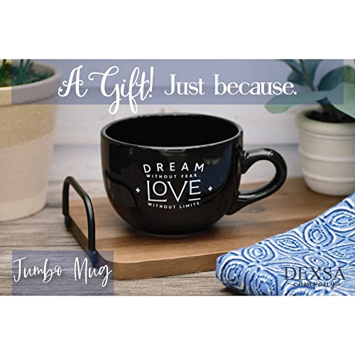 Ceramic Designer Coffee Mug Jumbo | Dream Without Fear. Love Without Limits. | Holds 20 Ounces | Dishwasher and Microwave Safe | Great for Coffee, Tea thumbnail