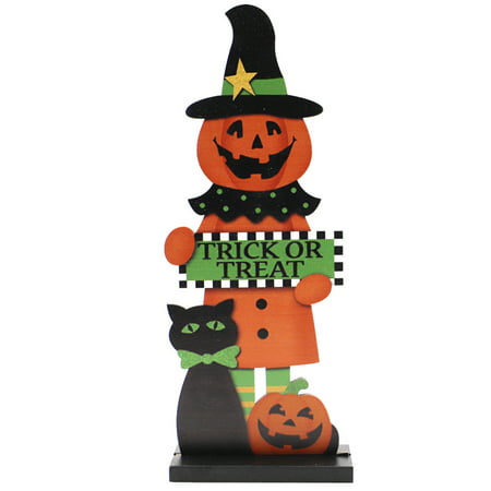 Miximx Halloween Pumpkin Man Witch Home Table Decoration Woodwork Ornaments - New Novel Halloween Pumpkin Man LTZ#17743