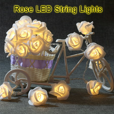 String Lights Battery Operated Indoor with LED Light White Roses with Warm Light USLJ9-47483 2022 Clearance Halloween String Lights Battery