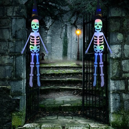 FengLS LED Halloween Lights Horror Ghost Clothes Hat Light Skeleton String Lights Waterproof Party Yard Decor 09-Decor-10A#4542 Ideal Gift LED Hallowe
