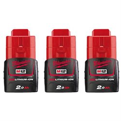 Replacement Battery 2000mah for Milwaukee 2200 / 2320-21 / 2455-20power Tool Models (3 Pk)