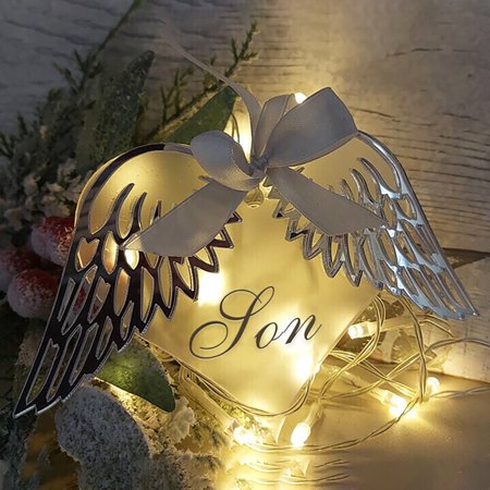 Creative Heart Shaped Angel Engraved Letters Memorial Pendant Decoration Ljddg#8875 Room Decor Creative Heart Shaped
