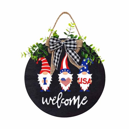 Independence Day Wreath Porch Decoration Front Door Outdoor Hanging Wreath Decor SA9