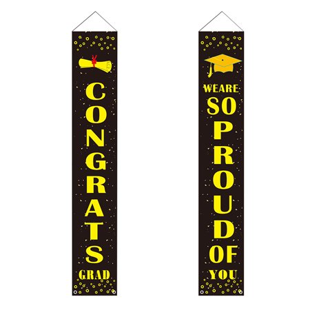 MIANHT 2021 Graduation Banners Hanging Flags Porch Sign Graduation Party Decorations - 2022 2021 Graduation Banners Q-#7950