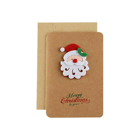 Usupdd New Fashion Vintage Kraft Paper Christmas Greeting Card Handmade Blessing Gift Card with Envelope Usupdd WBB220912-7525