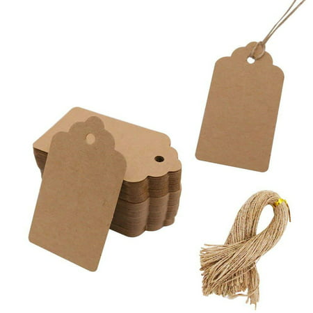 100pcs Kraft Paper Hang Tags Wedding Party Favors Label Gift Tags Decor - 2022 New Toys 100pcs Kraft Paper a-a#26282