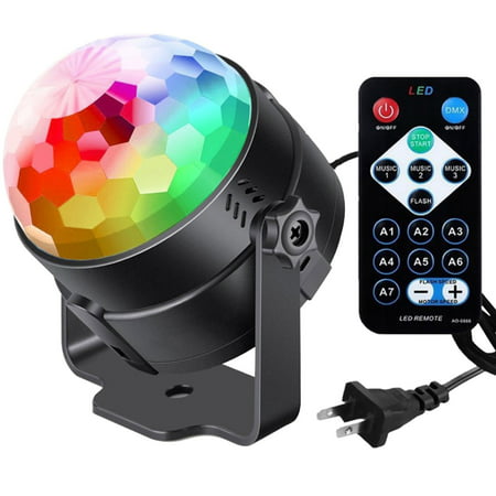 Buodes Disco Lights Party Lights Strobe Light LED Projector Sound Activated Stage Lighting with Remote Control for Birthday Parties Bar KTV Dancing Ch