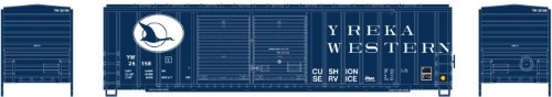 Athearn N Scale 50ft Fmc Offset Double Door Box Car Yreka Western/yw #25158
