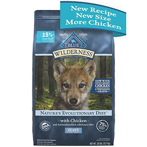 Blue Buffalo Wilderness High-Protein Natural Puppy Dry Food  Chicken Recipe  28-lb Bag