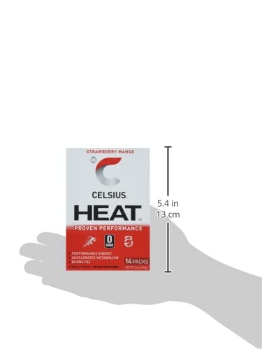 CELSIUS HEAT on-the-Go Performance Energy Powder Sticks, Strawberry Mango Master Case , 14 Count ( Pack of 6 ) thumbnail